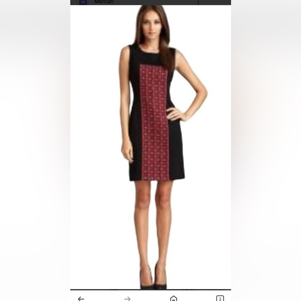 Jones NY Day to Dinner Dress in black snd red. NWT. Retail 149